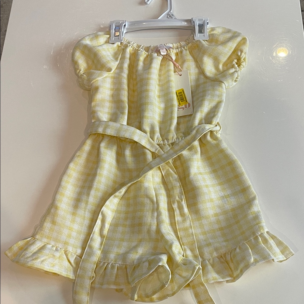 Yellow Gingham Kids Dress